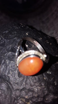 Cargar imagen en el visor de la galería, Silberringe Karneol Seil Bögen Kugeln oval 925
