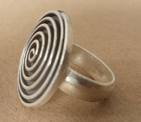 Load image into Gallery viewer, Silberring Aufsatz Platte Strudel 925er Sterling Silber Silberschmuck Damen Ringe
