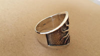Load image into Gallery viewer, Silberring massiv Sonne dunkel oxidiert 925er Sterling Silber Damen Ringe Silberschmuck
