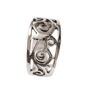 Load image into Gallery viewer, Silberring breit feine Spiral Ornamente Ring 925er Sterling Silber Damen Schmuck
