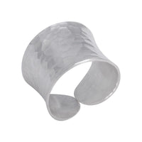 Cargar imagen en el visor de la galería, Silberring offen verstellbar breit 18mm gehämmert Ringe 925 Sterling Silber Ring
