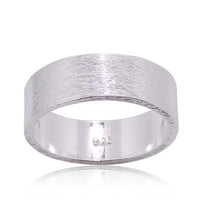 Cargar imagen en el visor de la galería, Silberring Maserung rau gebürstet massiv Ringe 925
