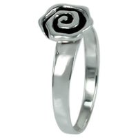 Cargar imagen en el visor de la galería, Silberring Spirale kantig dunkel oxidiert Ringe Rose
