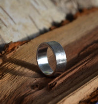Cargar imagen en el visor de la galería, Bandring gerade 7mm breit gebürstet 925 Sterling Silber
