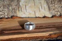 Cargar imagen en el visor de la galería, Bandring konvex gewölbt 9mm breit gebürstet 925 Sterling Silber
