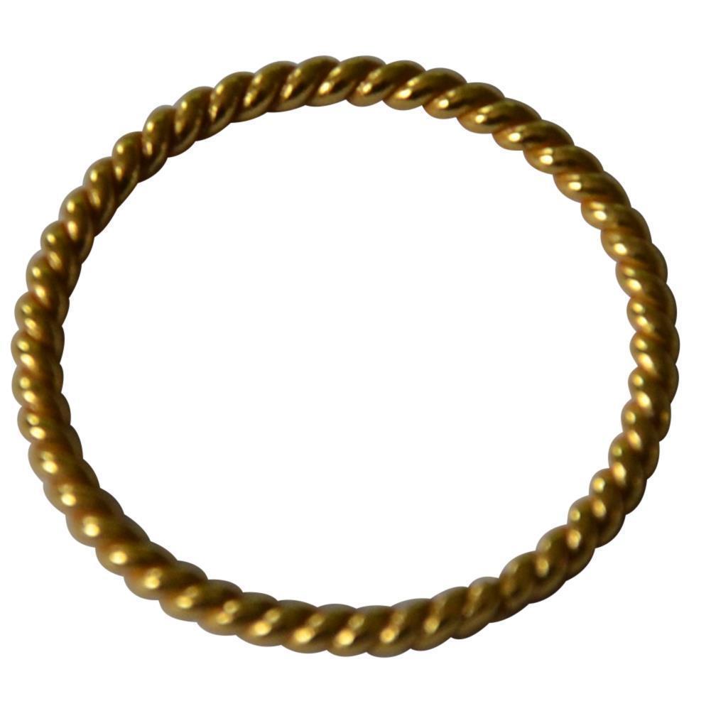 Silberring vergoldet schmal Seil Optik 1mm gold