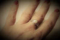 Cargar imagen en el visor de la galería, Silberringe Perle Seile Spiralen Kreise rund weiß Punkte 925 Sterling Silber Ringe
