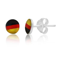 Load image into Gallery viewer, Silberohrstecker Flagge Deutschland Ohrstecker Glas Sterling Silber Unisex Ohrringe Schmuck
