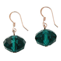 Load image into Gallery viewer, Glasohrringe türkis facettiert Glitzer Kugel flach 925er Silber ca.13 mm Ohrringe Glas
