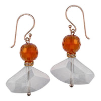 Load image into Gallery viewer, Glasohrringe Glitzer Ring gold Discokugel orange weiß schillernd Edelstahl Ohrringe Glas
