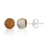 Load image into Gallery viewer, Ohrstecker Glas transparent hellgrün scheinend, 5 mm Ø, facettiert, glitzernd, 925er Sterlingsilber-Stift
