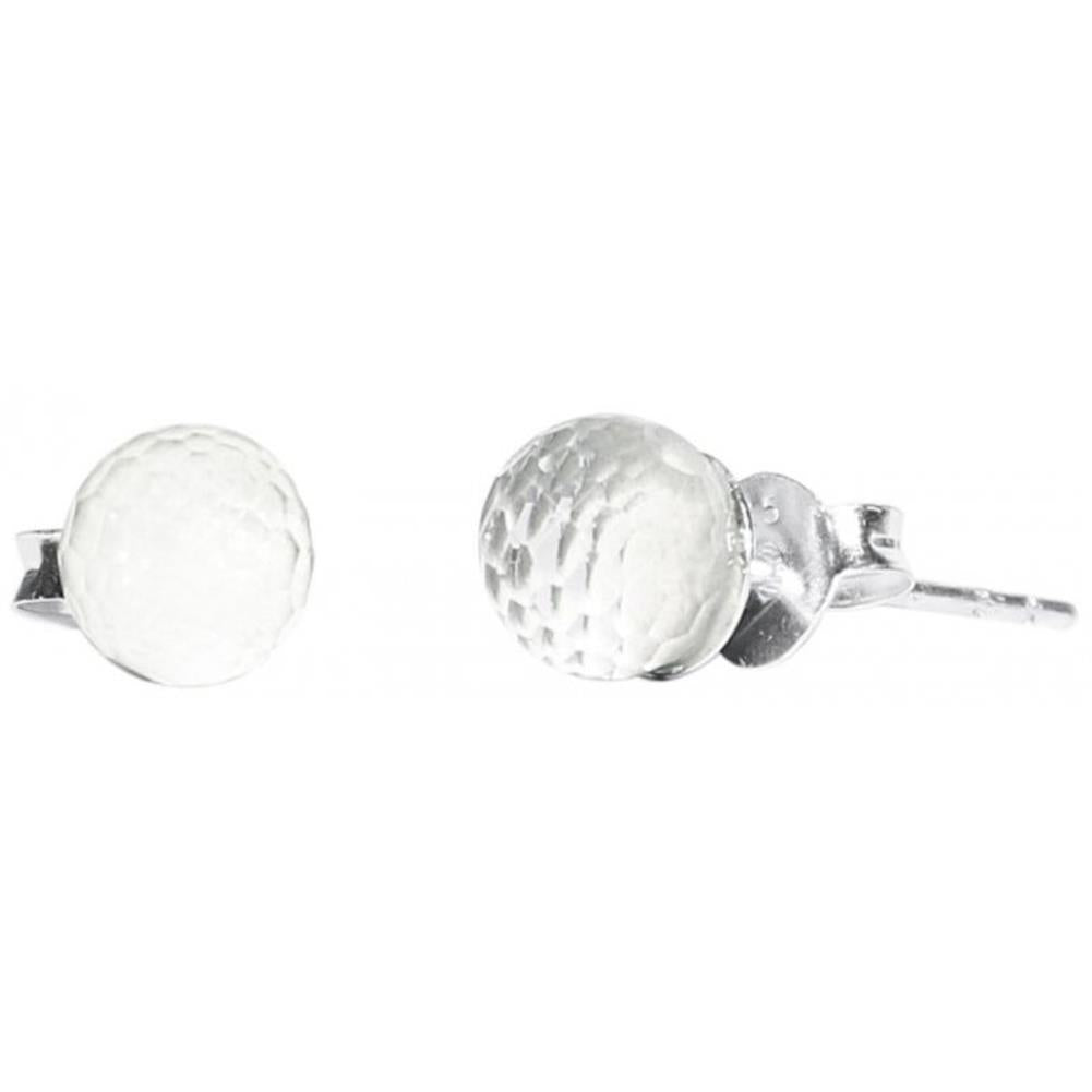 Ohrstecker Glas transparent hellgrün scheinend, 5 mm Ø, facettiert, glitzernd, 925er Sterlingsilber-Stift