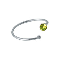 Load image into Gallery viewer, Nostril Kristall Piercing Nasenring 925 Sterling Silber grün versetzt Kugelende Glitzer
