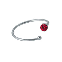 Load image into Gallery viewer, Nostril Kristall Piercing Nasenring 925 Sterling Silber rot versetzt Kugelende Glitzer
