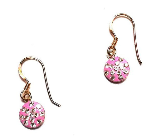 Zirkonia Kreis rosa Silberohrringe Ohrringe Ohrhänger 925er Sterling Silber Damen Glitzer Ohrschmuck