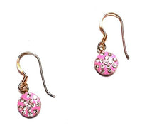 Load image into Gallery viewer, Zirkonia Kreis rosa Silberohrringe Ohrringe Ohrhänger 925er Sterling Silber Damen Glitzer Ohrschmuck
