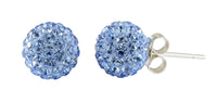 Load image into Gallery viewer, Glitzerkugel light safir hell blau 6 mm Kristall Ohrstecker 925er Silber Damen Glitzer Schmuck
