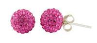 Load image into Gallery viewer, Glitzerkugel rosa 6 mm Kristall Ohrstecker Ohrringe 925er Silber Damen Glitzer Schmuck
