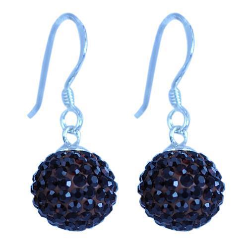 Glitzerkugel granat braun rot 10 mm Kristall Silberohrringe Ohrringe 925er Silber Glitzer Schmuck