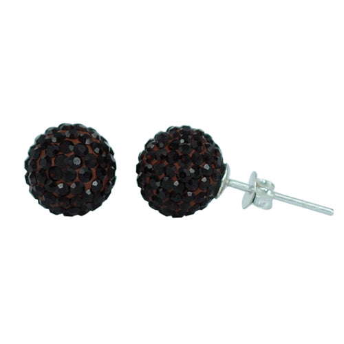 Glitzerkugel granat 10 mm Kristall Ohrstecker Ohrringe 925er Silber Damen Glitzer Schmuck