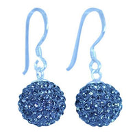 Load image into Gallery viewer, Glitzerkugel grau blau Black Diamond 6 mm Kristall Ohrringe 925er Silber Damen Glitzer Schmuck
