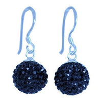 Load image into Gallery viewer, Glitzerkugel jet schwarz 10 mm Kristall Silberohrringe Ohrringe 925er Silber Damen Glitzer Schmuck
