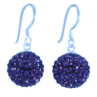Load image into Gallery viewer, Glitzerkugel Amethyst lila 12 mm Kristall Silberohrringe Ohrringe 925er Silber Damen Glitzer Schmuck
