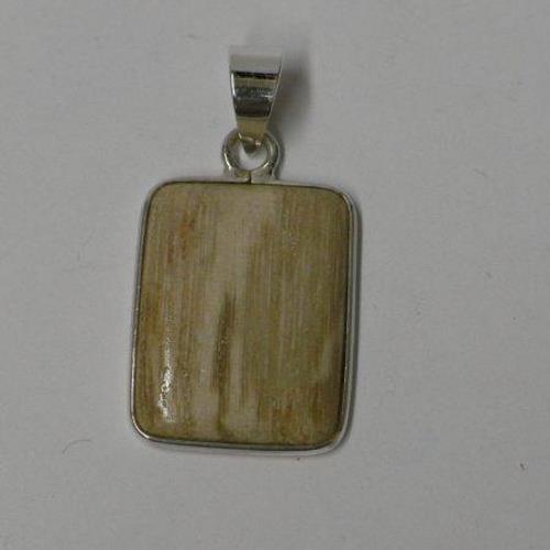 925 silver pendant with wood, rectangular