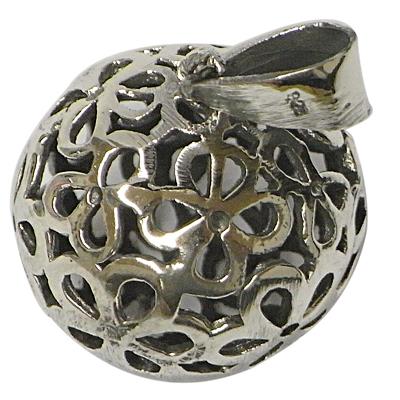 Silver pendant, ball pattern, jewelry pendant, 925 sterling silver, unisex