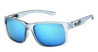 Load image into Gallery viewer, The Sonnenbrille Herren 400 UV Ausstanzung Metall Zierstreifen Bügel Retro features silver frames and bright blue reflective lenses, shown at an angle for front and side views against a white background. UV-Schutz 400 provides optimal eye protection.
