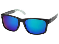 Cargar imagen en el visor de la galería, Sonnenbrille Nerd Brille verspiegelt Turtle Skin 400 UV orange blau grün weiß
