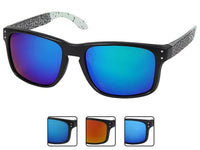 Cargar imagen en el visor de la galería, Sonnenbrille Nerd Brille verspiegelt Turtle Skin 400 UV orange blau grün weiß
