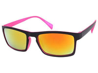 Cargar imagen en el visor de la galería, Sonnenbrille schmal kantig verspiegelt 400 UV zweifarbig pink grün weiß orange blau
