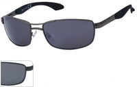 Load image into Gallery viewer, A pair of Sonnenbrille Herren Pilotenbrille with grau getönten lenses, wellig Spitze Bügel, and a sleek metal frame. An inset highlights the UV 400 Schutz on the left lens and part of the frame for added detail.
