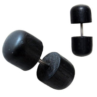Load image into Gallery viewer, Fake Holzplug Holz 8mm Plug Lobe Piercing Edelstahl Stift 1mm rund kantig
