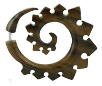 Cargar imagen en el visor de la galería, Tribal Fake Piercing Spirale Zacken Holz Edelstahl
