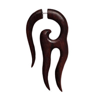 Load image into Gallery viewer, Fake Piercing Sonoholz Edelstahl handgeschnitzt groß hell dunkelbraun Dehner
