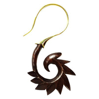 Cargar imagen en el visor de la galería, Fake Lobe Piercing Brass Holz Hook Ohrring

