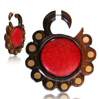 Load image into Gallery viewer, Fake Piercing Edelstahl Holz Koralle Brass Blume
