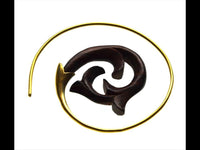 Cargar imagen en el visor de la galería, Fake Holz Piercing Narra Wood Brass Spirale gold

