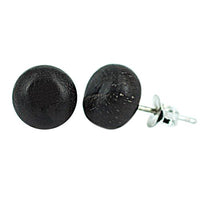 Cargar imagen en el visor de la galería, Kokosnuss-Ohrstecker, kugelrund, 8mmØ, Dunkelbraun, aus Kokonusssholz, 925er Sterlingsilber-Stift
