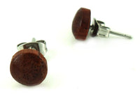 Load image into Gallery viewer, rund mahagoni Ohrstecker Unisex Rosenholz Holzohrstecker Edelstahl Schmuck Ohrringe
