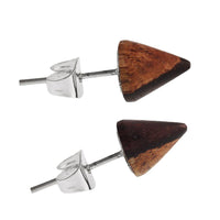 Load image into Gallery viewer, Holzohrstecker Ohrstecker Holz Kegel 925er Sterlingsilber 8 mm Maserung
