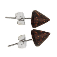 Load image into Gallery viewer, Holzohrstecker Ohrstecker Holz Kegel 925er Sterlingsilber 8 mm Maserung
