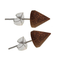 Load image into Gallery viewer, Holzohrstecker Ohrstecker Holz Kegel 925er Sterlingsilber 8 mm Maserung
