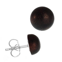 Load image into Gallery viewer, Holzohrstecker Edelstahl Halbkugel verschiedene Holzarten unisex
