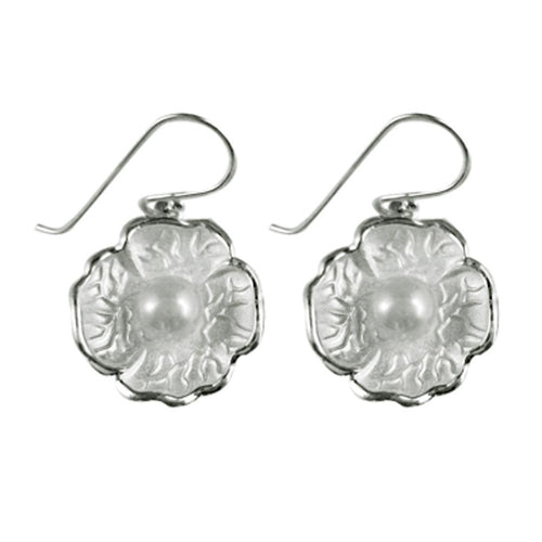 Blumen Perlen Ohrringe 925er Sterling Silber Adern Zuchtperle (1A Naturqualität) Perlenohrringe