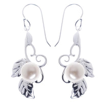 Load image into Gallery viewer, Damen Ohrringe blütenzweigförmig Silberohrringe 925 Sterling Silber Zuchtperle (1A Naturqualität)
