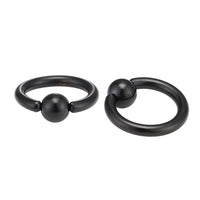 Load image into Gallery viewer, Piercing Ball Closure Ring Klemmkugelring Captive Bead Edelstahl schwarz
