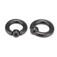 Load image into Gallery viewer, Piercing Ball Closure Ring Klemmkugelring Captive Bead Edelstahl schwarz
